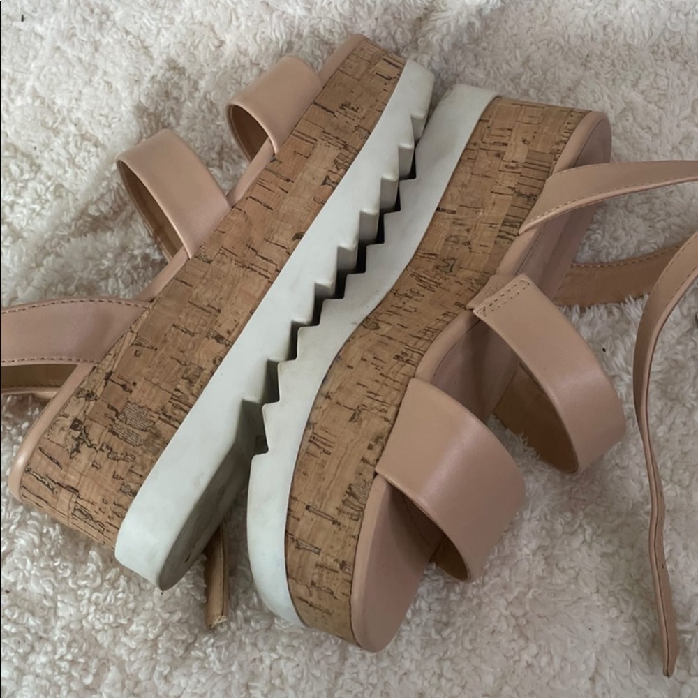 Pink platform sandals